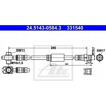 Brzdová hadice ATE 24.5143-0584.3 Flexibilní brzdová hadice