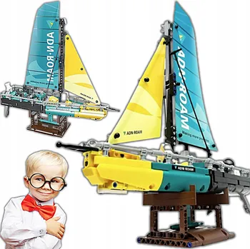 ostatní stavebnice STAVEBNICE MODEL PRO SKLÁDÁNÍ JACHTY REGATOVÝ 675 KUSŮ KOMPLET