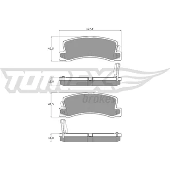 Brzdová destička Sada brzdových destiček, kotoučová brzda TOMEX Brakes TX 13-66