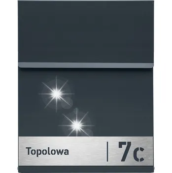 Poštovní schránka ANTRACITOVÁ POŠTOVNÍ SCHRÁNKA NA DOPISY SLIM + LAMINÁT GRAVÍROVÁNÍ