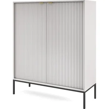 Komoda Komoda 104 cm šedá + zlaté úchyty černé nohy NOV