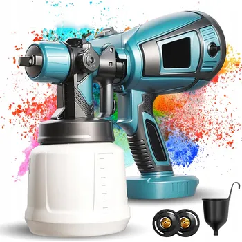 Stříkací pistole MALÍŘSKÁ STŘÍKACÍ PISTOLE ELEKTRICKÁ NA ZEĎ 200W 1000ML + 2 TRYSKY