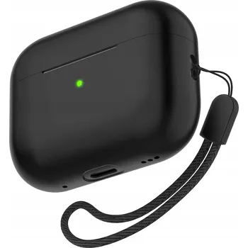 Příslušenství pro sluchátka TRONWIN silikonové pouzdro s poutkem na sluchátka AirPods Pro 2, černé