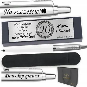 Propiska Parker Jotter BÍLÝ GRAVÍR POUZDRO TABULKA Dárek pro učitele