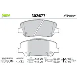 Sada brzdových destiček, vždy 4 kusy v sadě VALEO 302677