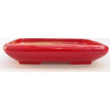 Květináč Keramická bonsai miska 16,5 x 13,5 x 3,5 cm červená