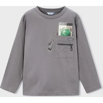 Bavlněné tričko s dlouhým rukávem Mayoral 4078.5B.Mini.9BYA šedá 90X, vel. 110