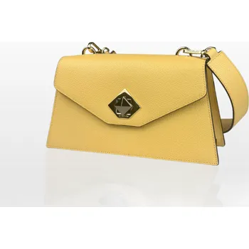 Kabelka CROMIA MINA kožená kabelka – hořčicově žlutá