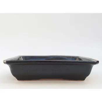 Květináč Keramická bonsai miska 18 x 13,5 x 4 cm černá