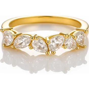 Prsten Flamenco Mystique Pozlacený prsten z chirurgické oceli, nastavitelný, s kubickou zirkonií PST972, velikost prstenu: US7 EU14 Velikost prstenu: US6 EU11