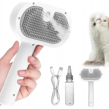 Kartáč pro zvířata PARNÍ KARTÁČ PRO KOČKY PSY ELEKTRICKÝ PRO PÉČI O SRST ZVÍŘAT