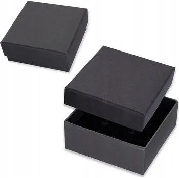 Dárková krabička Krabička na šperky černá s víkem 6x6 cm, čtvercová, malá, ozdobná