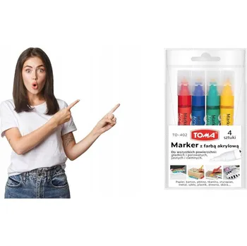 Akrylový fix červený Toma 4 ks