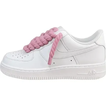 Dámská obuv Nike Air Force 1 White Low 07 Rope Laces Pink Velikost: 46