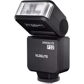Světlo k videokameře VLOGLITE F32 externí přídavný blesk na patici fotoaparátu, s LCD displejem, určený pro amatérské i profesionální použití