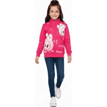 Dětská móda KUGO DÍVČÍ MIKINA PT2527 MALINOVÁ Velikost: 116, Barva: Malinová