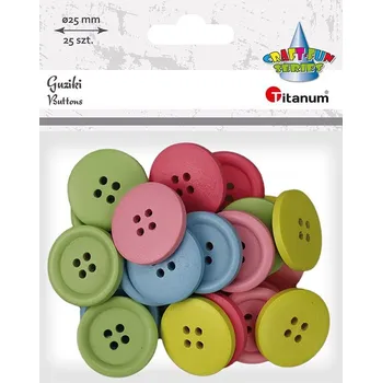 Titanum Knoflíky, plastové, PASTELOVÉ BARVY, 2,5 cm, 25ks/bal.