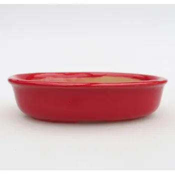 Květináč Keramická bonsai miska 12 x 8,5 x 3 cm červená