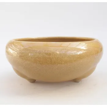 Květináč Keramická bonsai miska 14,5 x 14,5 x 7 cm béžová