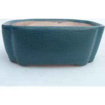 Květináč Keramická bonsai miska 12,5 x 9,5 x 4,5 cm modrá