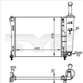 Chladič motoru Chladič, chlazení motoru TYC 709-0022-R