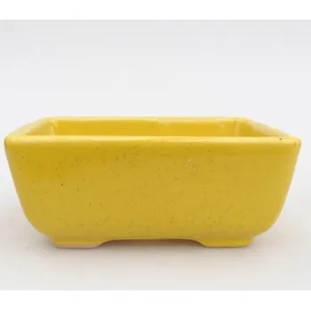 Květináč Keramická bonsai miska 10,5 x 7,5 x 4,5 cm žlutá