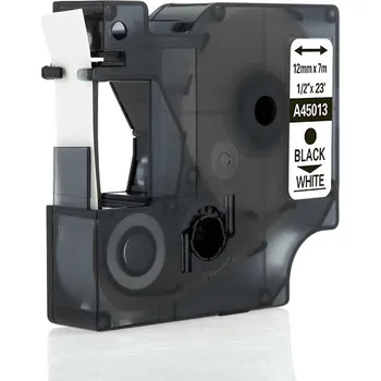 Pásek do tiskárny Kompatibilní páska Dymo 45013, S0720530, 12mm x 7m černý tisk / bílý podklad