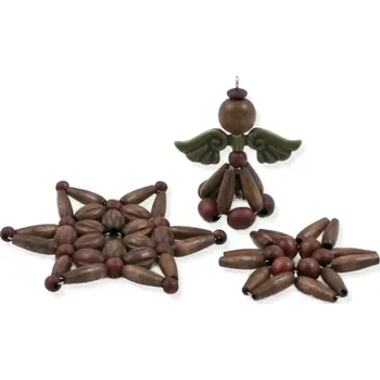 Vánoční ozdoba Hnědé vánoční ozdoby – sada 9 ks