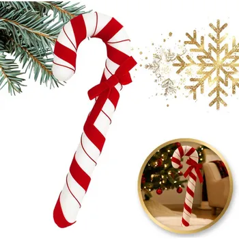 Vánoční ozdoba Flamenco Mystique Vánoční ozdoba na stromeček 1 kus červenobílý lízátko XXL 33cm BSN75