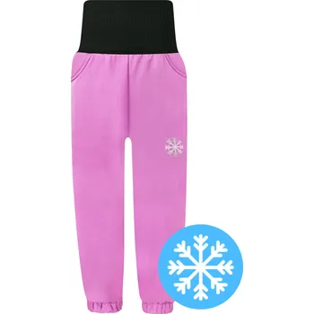 Dívčí oblečení V-Mart, Zimní fialové softshellové kalhoty (s beránkem) 128