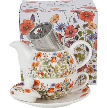 KVĚTINY > DIVOKÝ PTÁK Šálek a konvička s nerezovým sítkem 930815