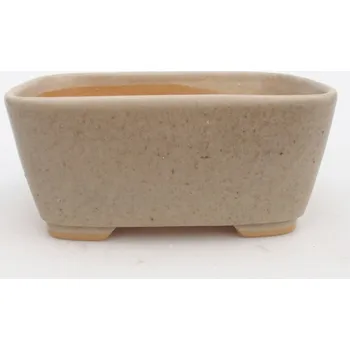 Květináč Keramická bonsai miska 13,5 x 10,5 x 6 cm béžová