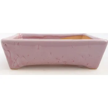 Květináč Keramická bonsai miska 12 x 9 x 3,5 cm růžová