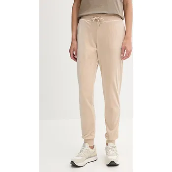 Dámské kalhoty Velurové teplákové kalhoty Guess COUTURE dámské, béžová barva, V3BB27 K0232 V3BB27.K0232 80X, vel. L