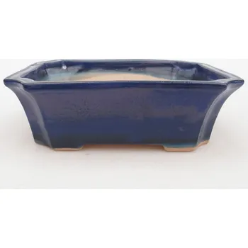 Květináč Keramická bonsai miska 13 x 10,5 x 4 cm modrá