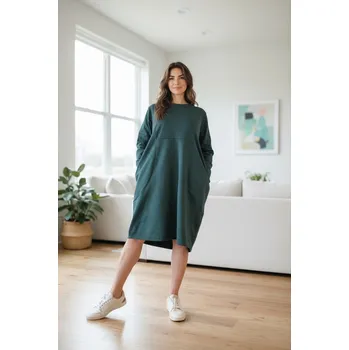 Dámské šaty Zateplené šaty IVONA petrolej Velikost: UNI: M-3XL