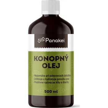 Rostlinný olej Panakei 100% extra čistý konopný olej pro psy 500ml