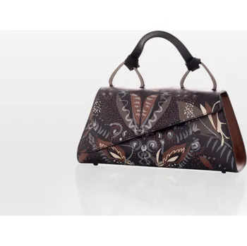 Kabelka CROMIA PEPIT EVA kožená kabelka – černo-hnědá