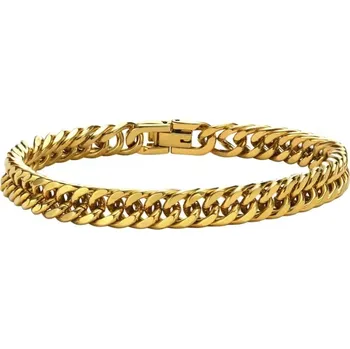 Náramek Daniel Dawson Pánský ocelový náramek Miami Cuban Gold 8 mm NR2307-BR-1319/19 Zlatá 19 cm