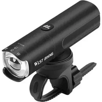 Čelovka WEST BIKING Cyklistický dobíjecí světlomet s vysokým jasem a svítivostí, s funkcí připomenutí nabíjení