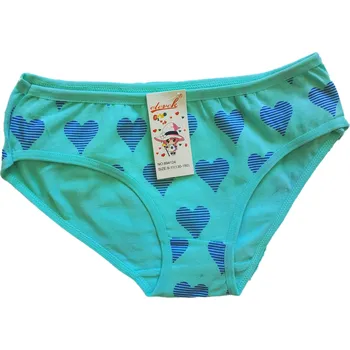 Dívčí kalhoty Elevek Dívčí spodní kalhotky bavlněné srdíčka 894124 Barva: tyrkysová, Dětská velikost: 130-150