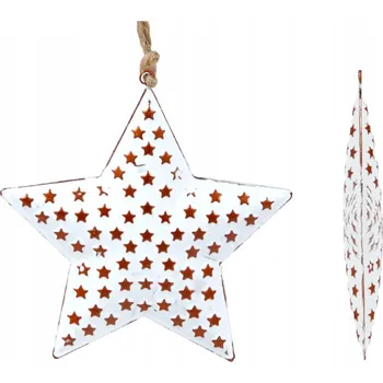 Vánoční dekorace / MFP KOVOVÁ ZÁVĚSKA HVĚZDA VÁNOČNÍ OZDOBA 12 CM