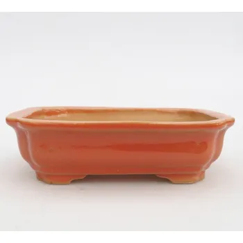 Květináč Keramická bonsai miska 14 x 11 x 4 cm oranžová