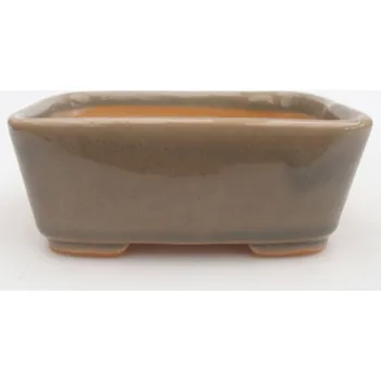 Květináč Keramická bonsai miska 10,5 x 8,5 x 4 cm šedá
