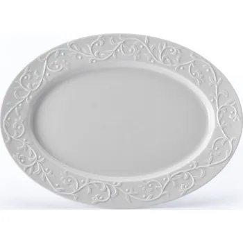 Porcelánový talíř DUO HEMINGWAY BÍLÝ 26 x 36 cm