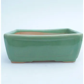 Květináč Keramická bonsai miska 13 x 10 x 5 cm zelená