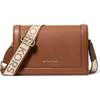 Michael Kors jet set kožená crossbody kabelka hnědá