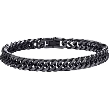 Náramek Daniel Dawson Pánský ocelový náramek Miami Cuban Black 8 mm NR2308-BR-1319/21 Černá 21,5 cm