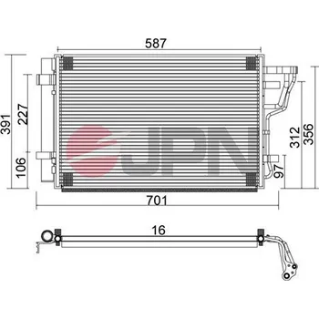 Výparník klimatizace Kondenzátor, klimatizace JPN 60C0327-JPN