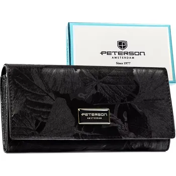 Peněženka Peterson Dámská kožená peněženka PTN PTN PS401-MLF Černá v krabičce RFID